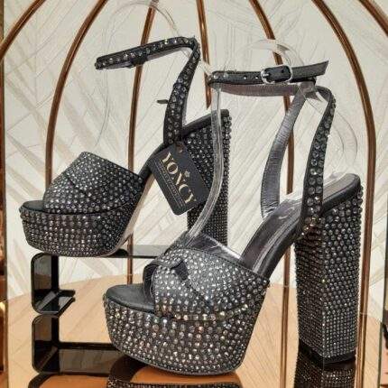 Дамски официални сандали Yoncy  естествена кожа черни