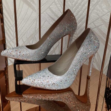 Дамски официални обувки Yoncy  естествена кожа сребристи