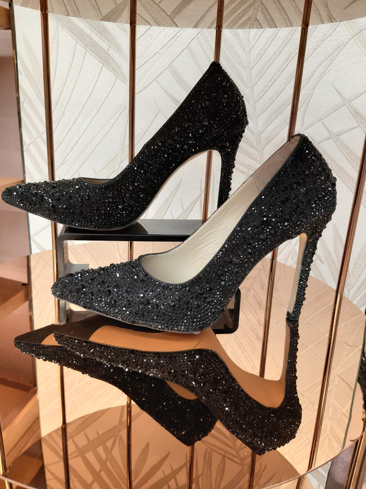 Дамски официални обувки Yoncy  естествена кожа  черни