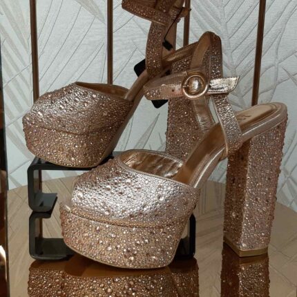 Дамски официални сандали на висок ток Yoncy розови