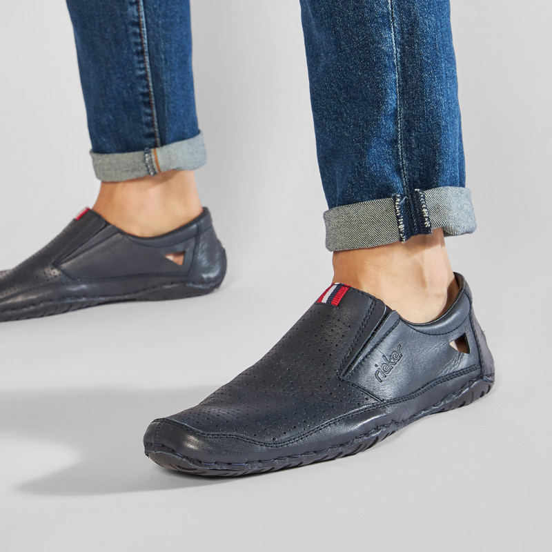 Мъжки ежедневни обувки без връзки естествена кожа Rieker 06367-14