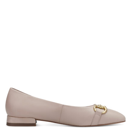 Дамски равни обувки Tamaris естествена кожа цвят розе