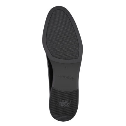 Дамски равни обувки Tamaris мемори пяна  ANTISLIDE черен лак