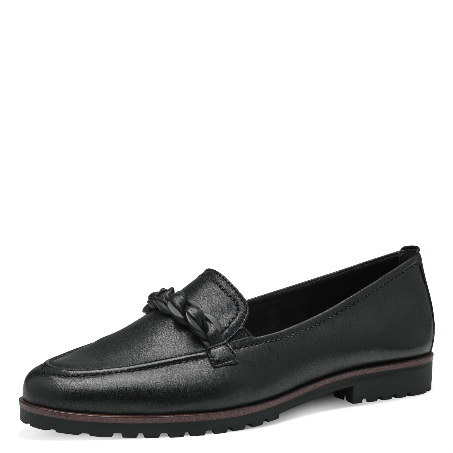 Дамски равни обувки Tamaris естествена кожа черни