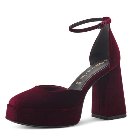Дамски елегантни обувки  на ток Tamaris Touch It бордо