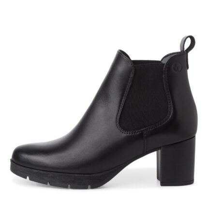 Дамски боти на ток Tamaris Touch it естествена кожа черни