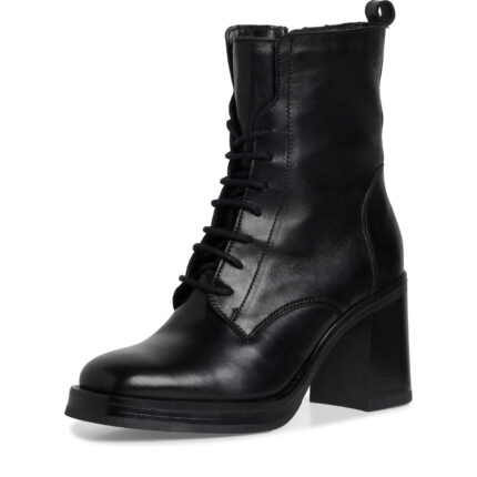 Дамски боти Tamaris Toucht It естествена кожа черни