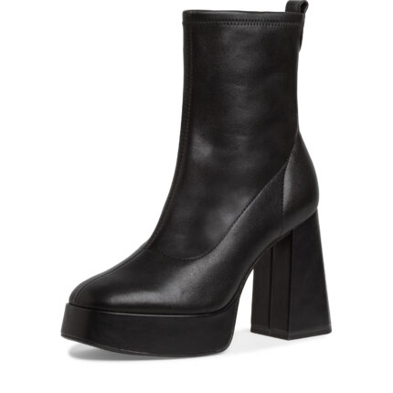 Дамски елегантни боти на ток Tamaris черни