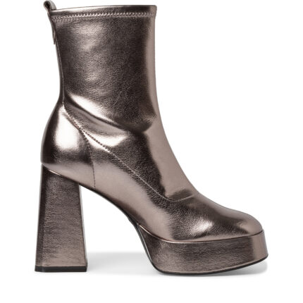 Дамски елегантни боти на ток Tamaris сребристи