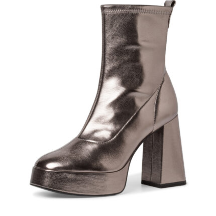 Дамски елегантни боти на ток Tamaris сребристи