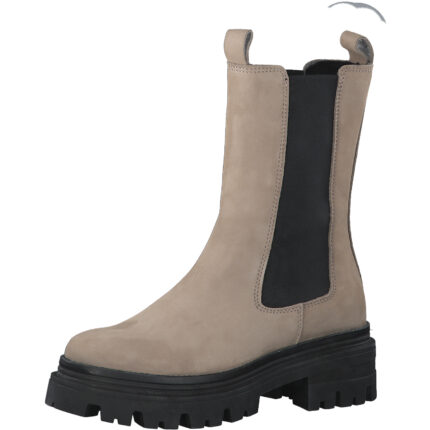 Дамски къси ботуши Tamaris естествена кожа бежови COMFORT-Lining