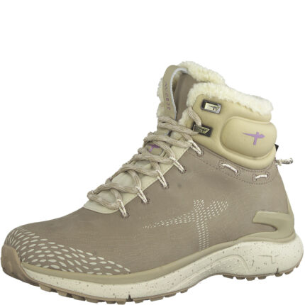 Дамски ежедневни боти с връзки Tamaris Gore-Tex естествена кожа кафяви/бежови