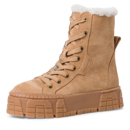 Дамски боти Tamaris естествена кожа кафяви