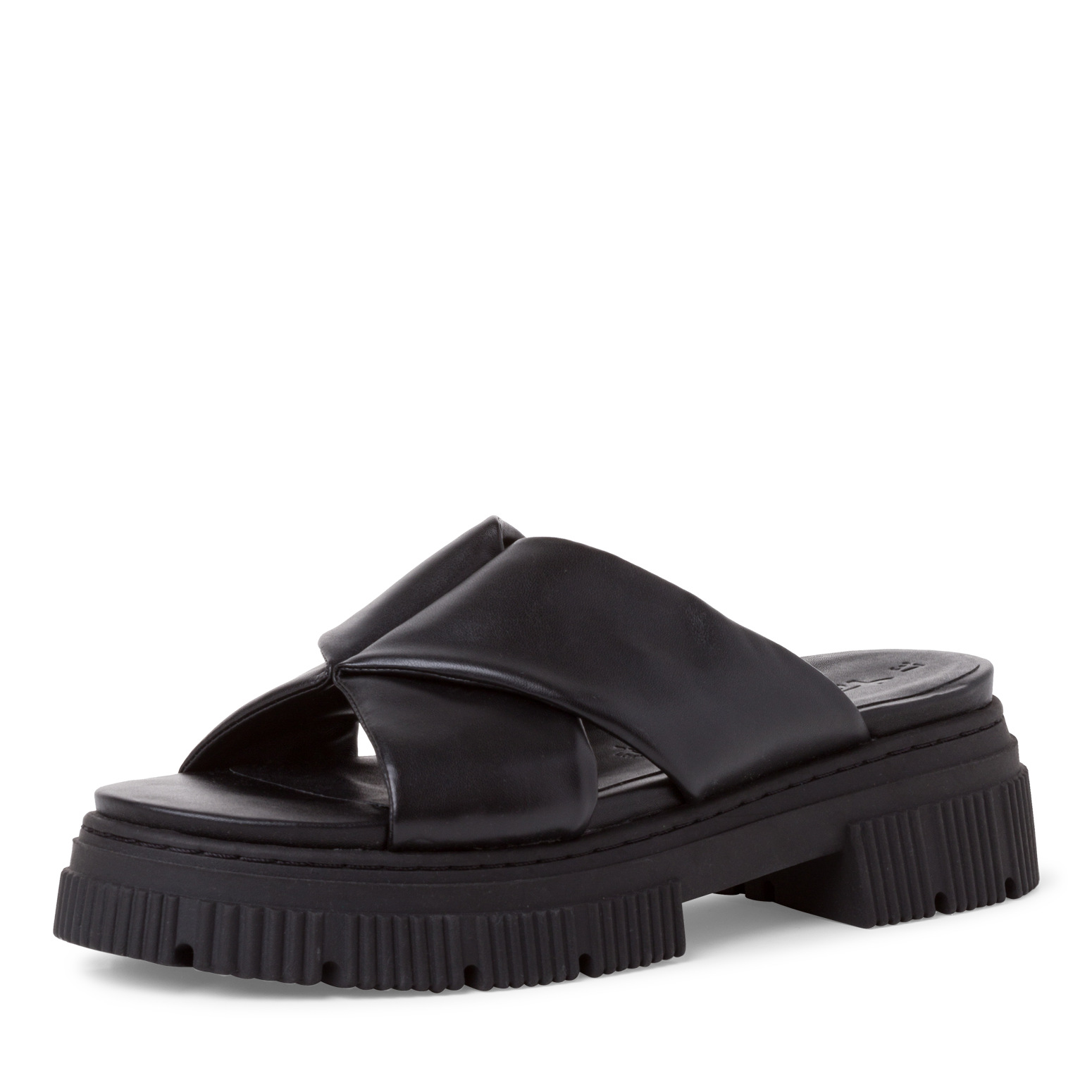 Дамски кожени чехли Tamaris черни