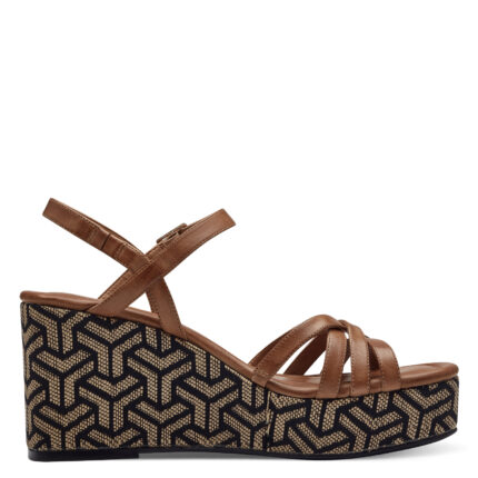 Дамски сандали Tamaris eстествена кожа Touch it Antislide  кафяви