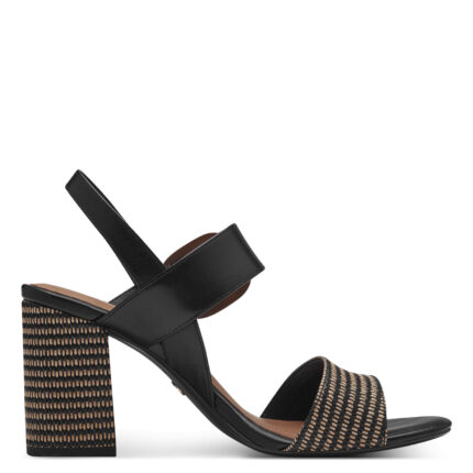 Дамски сандали на ток Tamaris Touch it черни