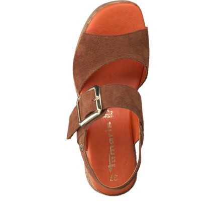 Дамски сандали Tamaris естествена кожа Touch it кафяви