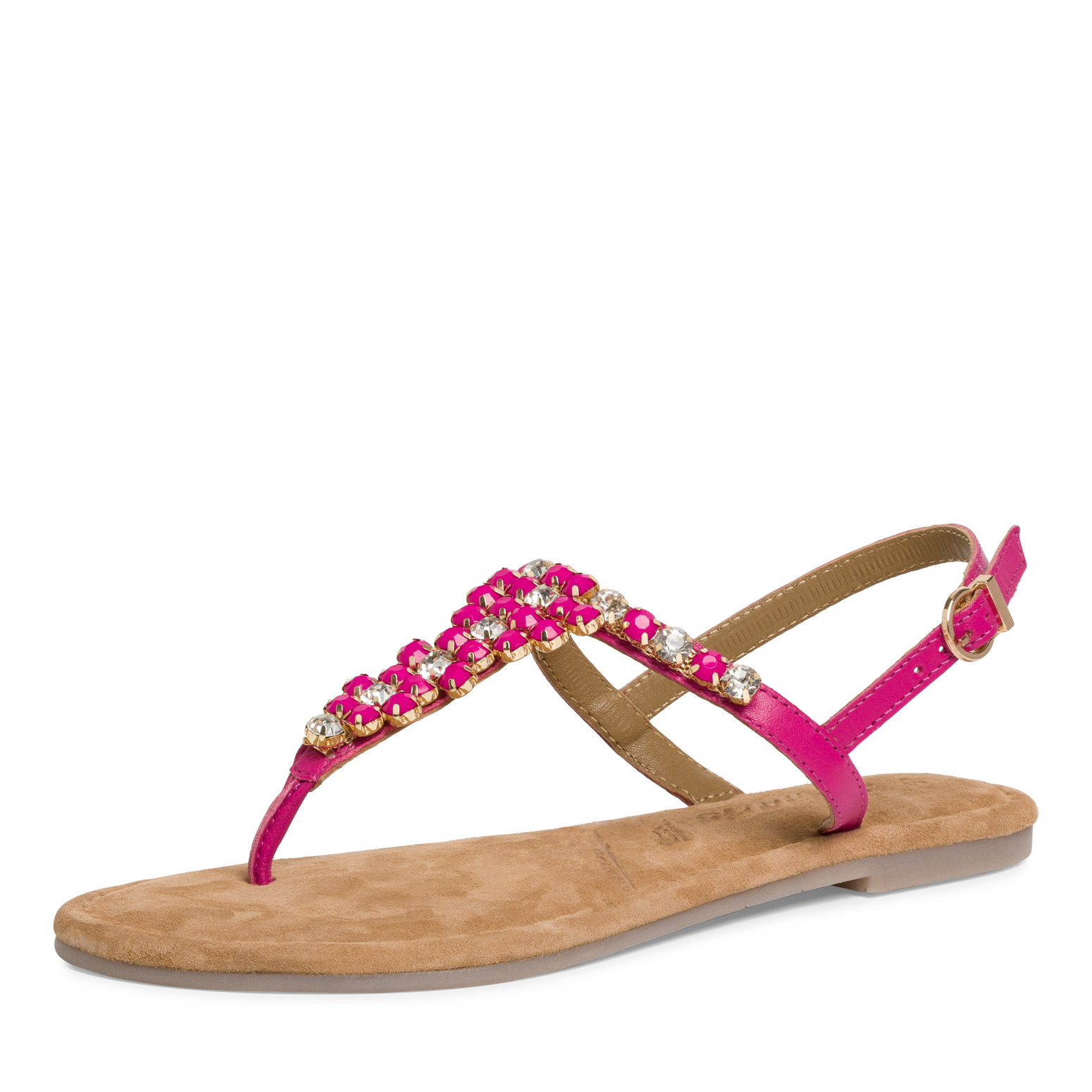 Дамски ежедневни сандали Tamaris Touch It® циклама естествена кожа