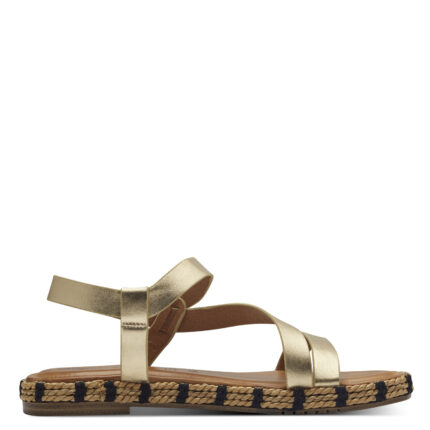 Дамски сандали Tamaris естествена кожа златисти