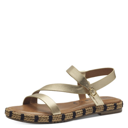 Дамски сандали Tamaris естествена кожа златисти