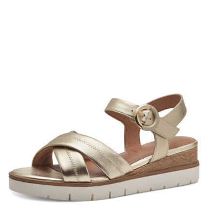 Дамски сандали Tamaris eстественa кожа златисти