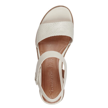 Дамски сандали Tamaris естествена кожа слонова кост