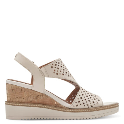 Дамски сандали Tamaris естествена кожа Touch it бежови