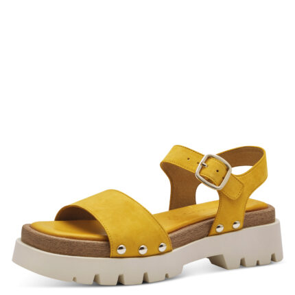 Дамски сандали  Tamaris Touch it естествен велур жълти