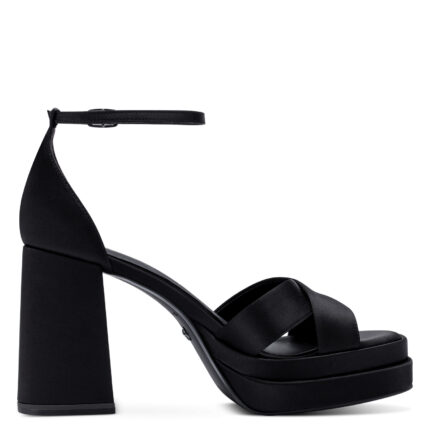 Дамски сандали на ток Tamaris Touch It®  черен сатен