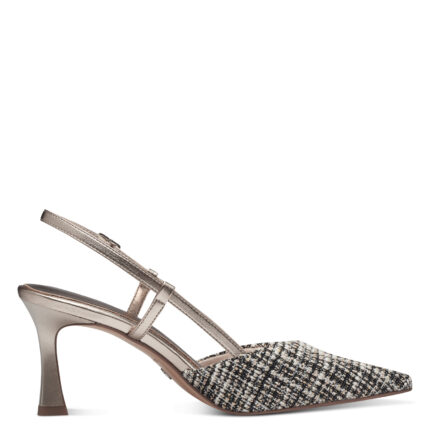 Дамски елегантни обувки  на ток Tamaris Touch it сребристи