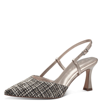 Дамски елегантни обувки  на ток Tamaris Touch it сребристи