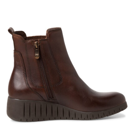 Дамски боти Marco Tozzi естествена кожа кафяви