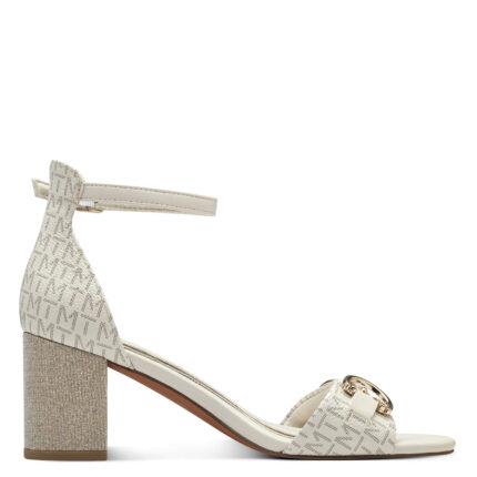 Дамски сандали на ток Marco Tozzi Feel Mе слонова кост