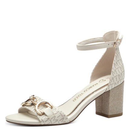 Дамски сандали на ток Marco Tozzi Feel Mе слонова кост