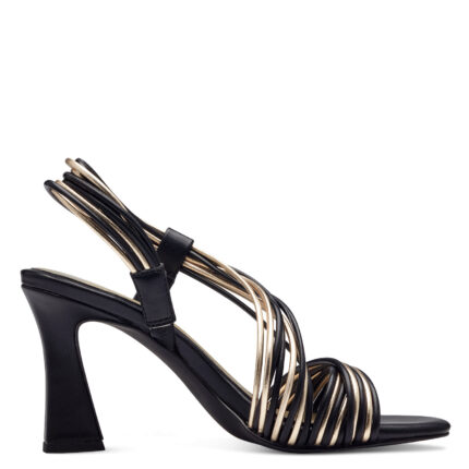 Дамски сандали на ток Marco Tozzi Feel Mе черни/златисти