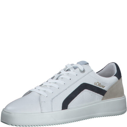Мъжки спортни обувки  S.Oliver естествена кожа  бели/сини