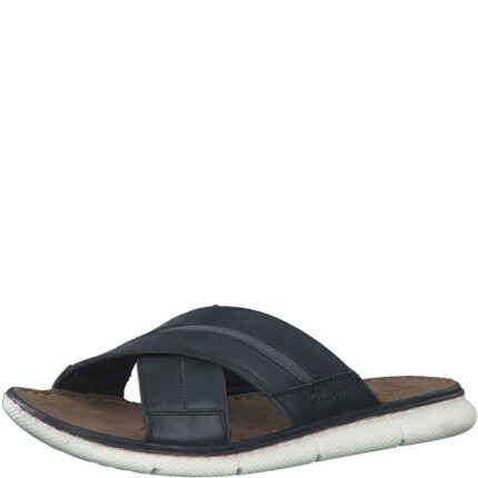 Мъжки анатомични чехли  естествена кожа  S.Oliver сини