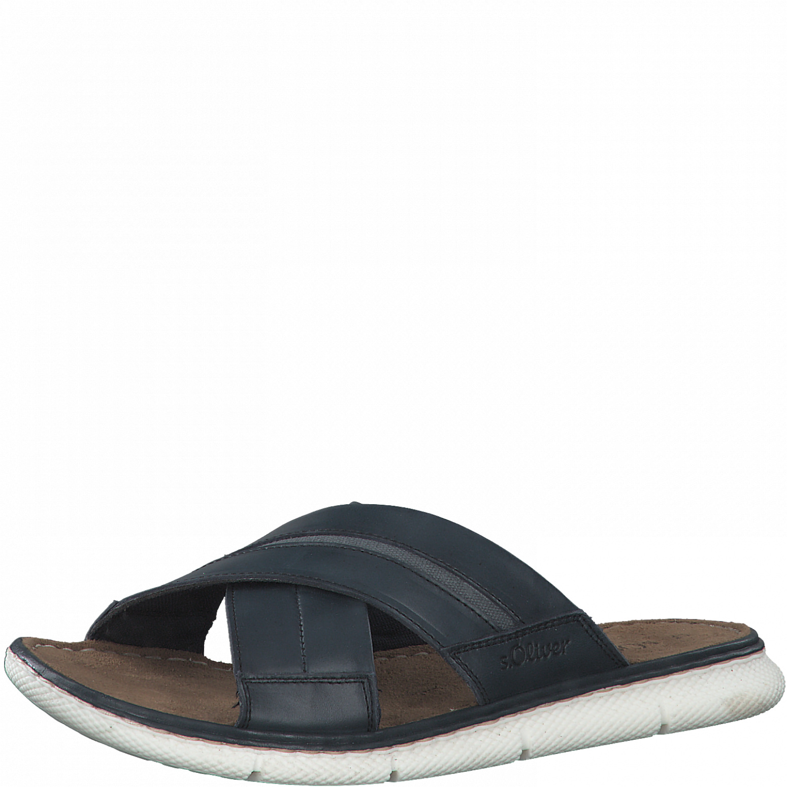 Мъжки анатомични чехли  естествена кожа  S.Oliver сини