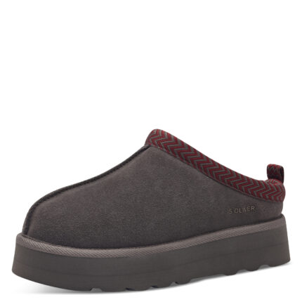 Дамски чехли S.Oliver естествен велур сиви