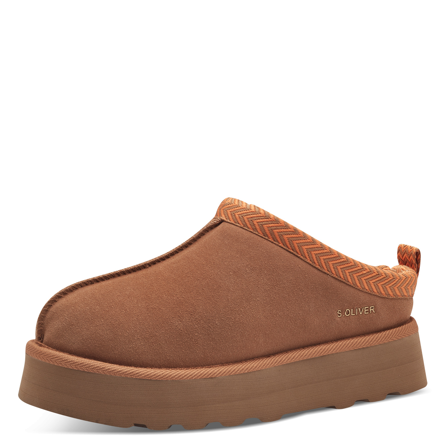 Дамски чехли S.Oliver естествен велур кафяви