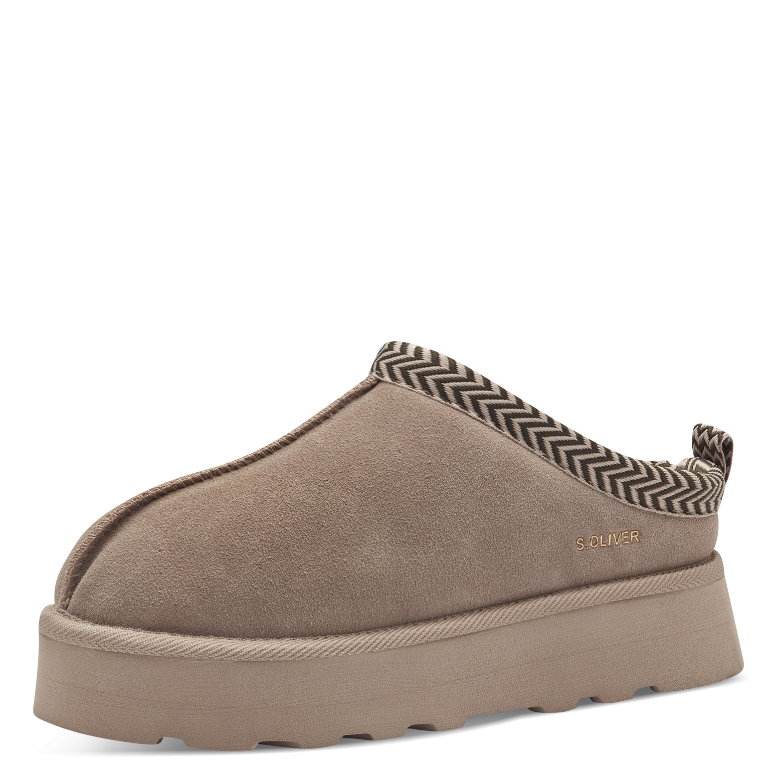 Дамски чехли S.Oliver естествен велур бежови