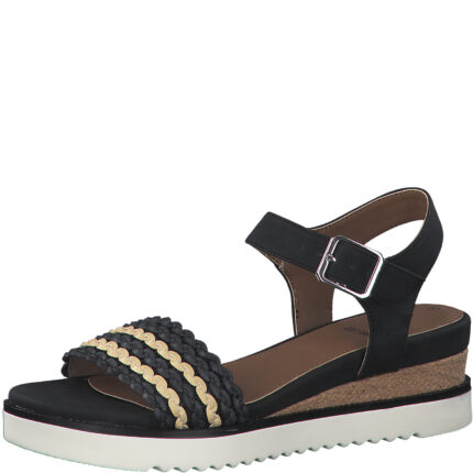 Дамски сандали на платформа S.Oliver черни/бежови