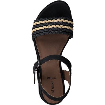 Дамски сандали на платформа S.Oliver черни/бежови