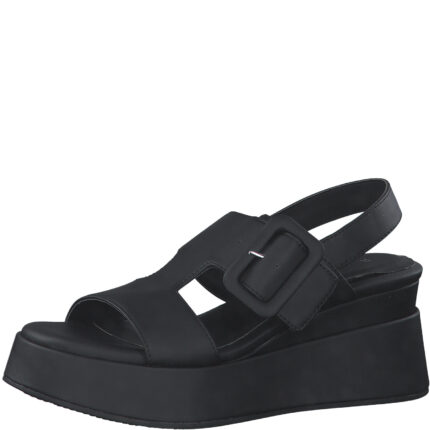 Дамски сандали на платформа с мека стелка S.Oliver черни