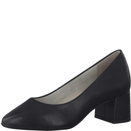 Дамски обувки на среден ток Tamaris черни естествена кожа