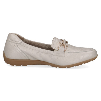 Дамски равни обувки балерина Caprice еленска кожа слонова кост