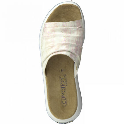 Дамски ежедневни чехли Caprice естествена кожа ширина H сребристи