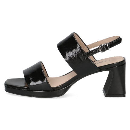 Дамски сандали на ток Caprice естествена кожа черни