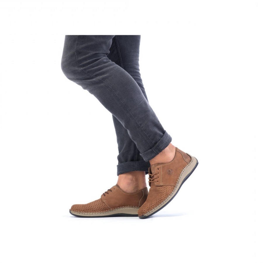 Мъжки ежедневни обувки естествена кожа Rieker 05226-24  ширина H