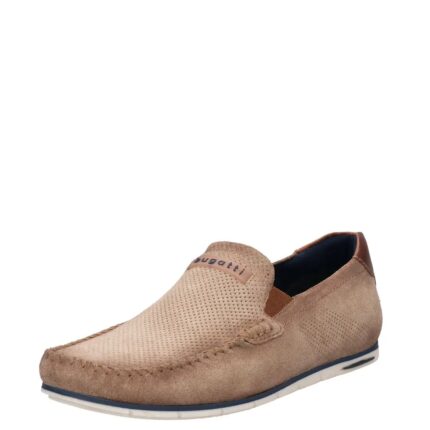 Мъжки мокасини Bugatti естествен велур бежови